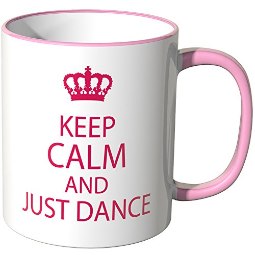 WANDKINGS® Tasse, Schriftzug: Keep Calm and just Dance - ROSA von WANDKINGS