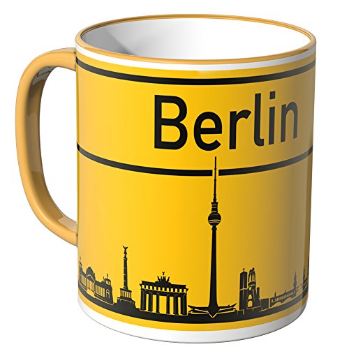 WANDKINGS® Tasse, Skyline Berlin - DUNKELGELB von WANDKINGS