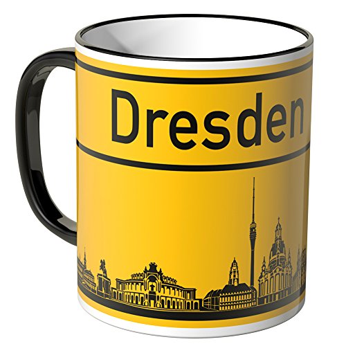 WANDKINGS® Tasse, Skyline Dresden - SCHWARZ von WANDKINGS