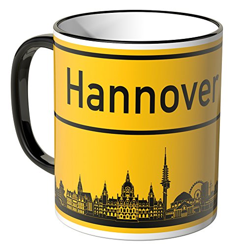 WANDKINGS® Tasse, Skyline Hannover - SCHWARZ von WANDKINGS