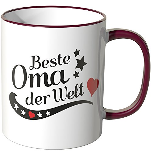 WANDKINGS® Tasse, Spruch: Beste Oma der Welt - Bordeaux von WANDKINGS