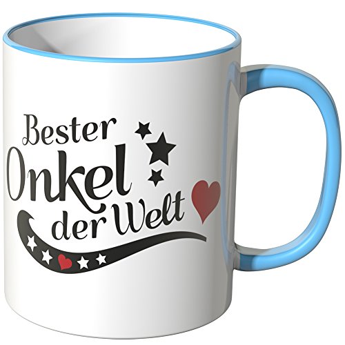 WANDKINGS® Tasse, Spruch: Bester Onkel der Welt - BLAU von WANDKINGS