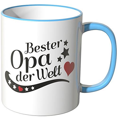 WANDKINGS® Tasse, Spruch: Bester Opa der Welt - BLAU von WANDKINGS