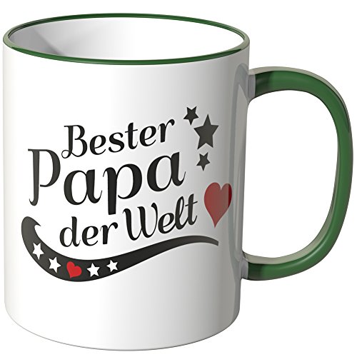 WANDKINGS® Tasse, Spruch: Bester Papa der Welt - GRÜN von WANDKINGS