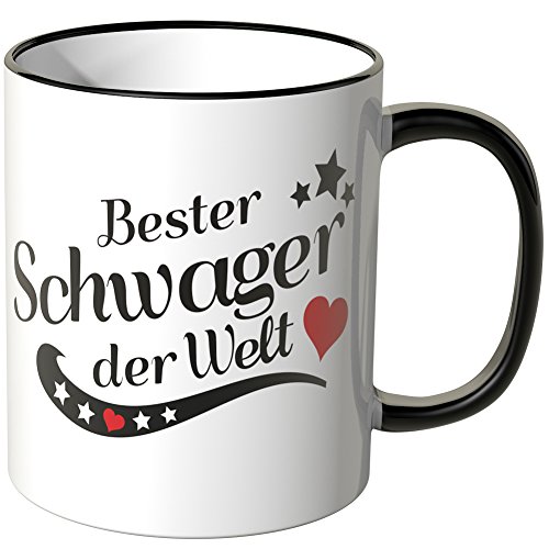 WANDKINGS® Tasse, Spruch: Bester Schwager der Welt - SCHWARZ von WANDKINGS