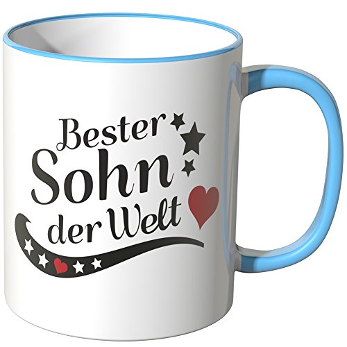 WANDKINGS® Tasse, Spruch: Bester Sohn der Welt - BLAU von WANDKINGS