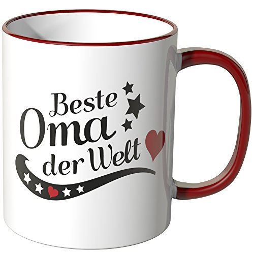 WANDKINGS® Tasse, Spruch: Beste Oma der Welt - ROT von WANDKINGS