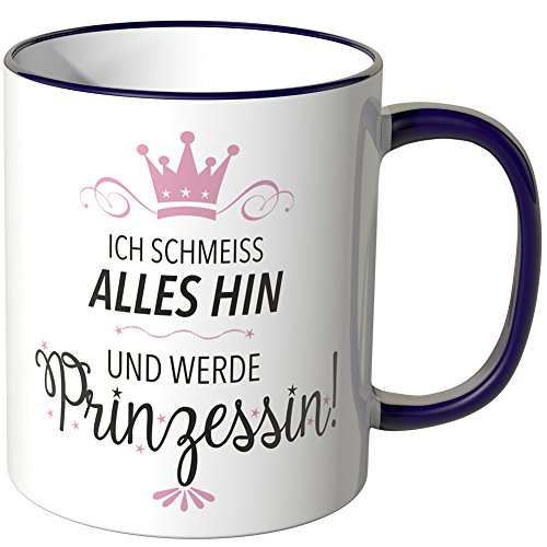Wandkings® Tasse mit dem Schriftzug "Ich schmeiss alles hin und werde Prinzessin" - Lila von WANDKINGS