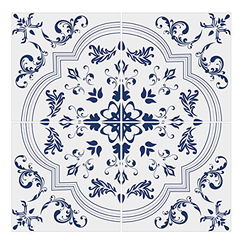 Wandkings Bodenfliesenaufkleber 4er Set - Wähle ein Muster & Größe - "Charlotte" - 10 x 10 cm Wandkings Bodenfliesenaufkleber 4er Set - Wähle ein Muster & Größe - "Charlotte" - 10 x 10 cm von WANDKINGS