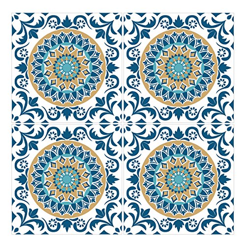 Wandkings Fliesenaufkleber 4er Set - Wähle ein Muster & Größe - "Anna" - 14 x 14 cm Wandkings Fliesenaufkleber 4er Set - Wähle ein Muster & Größe - "Anna" - 14 x 14 cm von WANDKINGS