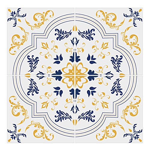 Wandkings Fliesenaufkleber 4er Set - Wähle ein Muster & Größe - "Leni" - 25 x 25 cm Wandkings Fliesenaufkleber 4er Set - Wähle ein Muster & Größe - "Leni" - 25 x 25 cm von WANDKINGS