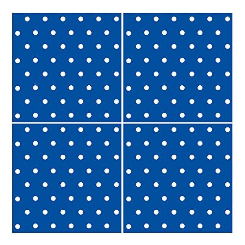 Wandkings Fliesenaufkleber 4er Set - Wähle ein Muster & Größe - "Weiße Punkte" - 15 x 15 cm - Farbe: Blau Wandkings Fliesenaufkleber 4er Set - Wähle ein Muster & Größe - "Weiße Punkte" - 15 x 15 cm - Farbe: Blau von WANDKINGS