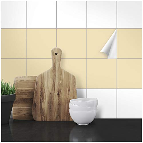 Wandkings Fliesenaufkleber - Wähle eine Farbe & Größe - Beige Seidenmatt - 14,5 x 14,5 cm - 20 Stück für Fliesen in Küche, Bad & mehr Wandkings Fliesenaufkleber - Wähle eine Farbe & Größe - Beige Seidenmatt - 14,5 x 14,5 cm - 20 Stück für Fliesen in Küche, Bad & mehr von WANDKINGS