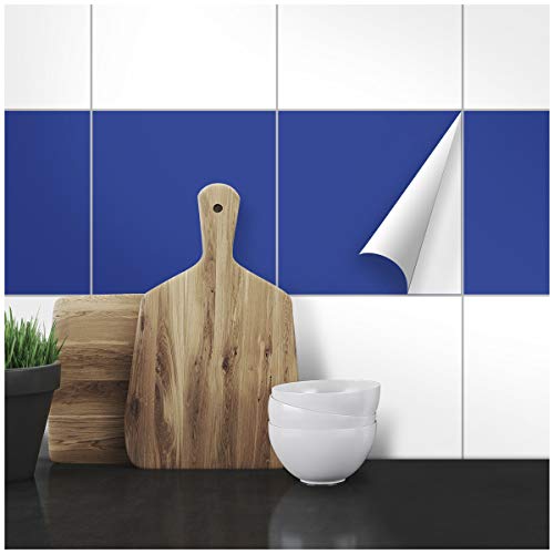 Wandkings Fliesenaufkleber - Wähle eine Farbe & Größe - Blau Seidenmatt - 20 x 20 cm - 20 Stück für Fliesen in Küche, Bad & mehr von WANDKINGS