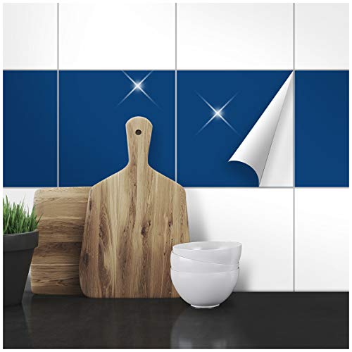 Wandkings Fliesenaufkleber - Wähle eine Farbe & Größe - Dunkelblau Glänzend - 30 x 30 cm - 20 Stück für Fliesen in Küche, Bad & mehr Wandkings Fliesenaufkleber - Wähle eine Farbe & Größe - Dunkelblau Glänzend - 30 x 30 cm - 20 Stück für Fliesen in Küche, Bad & mehr von WANDKINGS