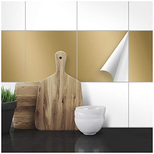 Wandkings Fliesenaufkleber - Wähle eine Farbe & Größe - Gold Seidenmatt - 25 x 25 cm - 20 Stück für Fliesen in Küche, Bad & mehr Wandkings Fliesenaufkleber - Wähle eine Farbe & Größe - Gold Seidenmatt - 25 x 25 cm - 20 Stück für Fliesen in Küche, Bad & mehr von WANDKINGS