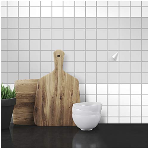 Wandkings Fliesenaufkleber - Wähle eine Farbe & Größe - Hellgrau Seidenmatt - 5 x 5 cm - 20 Stück für Fliesen in Küche, Bad & mehr Wandkings Fliesenaufkleber - Wähle eine Farbe & Größe - Hellgrau Seidenmatt - 5 x 5 cm - 20 Stück für Fliesen in Küche, Bad & mehr von WANDKINGS