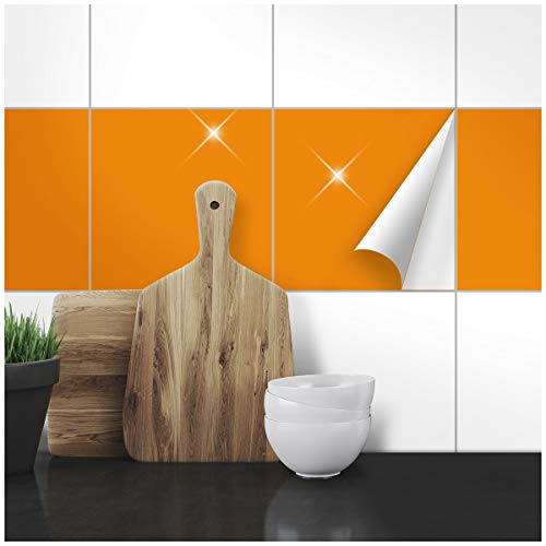 Wandkings Fliesenaufkleber - Wähle eine Farbe & Größe - Orange Glänzend - 19,5 x 19,5 cm - 20 Stück für Fliesen in Küche, Bad & mehr Wandkings Fliesenaufkleber - Wähle eine Farbe & Größe - Orange Glänzend - 19,5 x 19,5 cm - 20 Stück für Fliesen in Küche, Bad & mehr von WANDKINGS