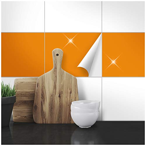 Wandkings Fliesenaufkleber - Wähle eine Farbe & Größe - Orange Glänzend - 20 x 25 cm - 20 Stück für Fliesen in Küche, Bad & mehr Wandkings Fliesenaufkleber - Wähle eine Farbe & Größe - Orange Glänzend - 20 x 25 cm - 20 Stück für Fliesen in Küche, Bad & mehr von WANDKINGS