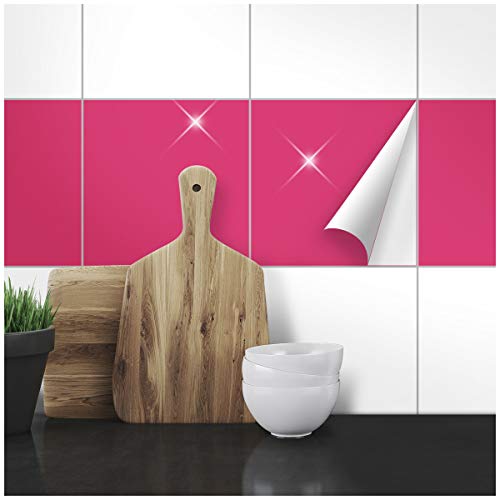 Wandkings Fliesenaufkleber - Wähle eine Farbe & Größe - Pink Glänzend - 19,5 x 19,5 cm - 20 Stück für Fliesen in Küche, Bad & mehr Wandkings Fliesenaufkleber - Wähle eine Farbe & Größe - Pink Glänzend - 19,5 x 19,5 cm - 20 Stück für Fliesen in Küche, Bad & mehr von WANDKINGS