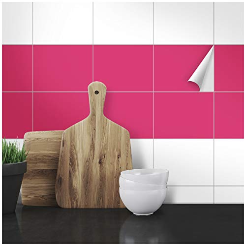 Wandkings Fliesenaufkleber - Wähle eine Farbe & Größe - Pink Seidenmatt - 14,5 x 19,5 cm - 20 Stück für Fliesen in Küche, Bad & mehr Wandkings Fliesenaufkleber - Wähle eine Farbe & Größe - Pink Seidenmatt - 14,5 x 19,5 cm - 20 Stück für Fliesen in Küche, Bad & mehr von WANDKINGS