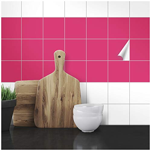 Wandkings Fliesenaufkleber - Wähle eine Farbe & Größe - Pink Seidenmatt - 9 x 9 cm - 100 Stück für Fliesen in Küche, Bad & mehr Wandkings Fliesenaufkleber - Wähle eine Farbe & Größe - Pink Seidenmatt - 9 x 9 cm - 100 Stück für Fliesen in Küche, Bad & mehr von WANDKINGS