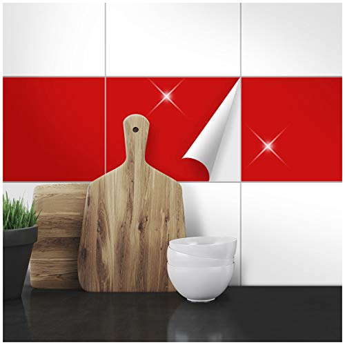 Wandkings Fliesenaufkleber - Wähle eine Farbe & Größe - Rot Glänzend - 20 x 30 cm - 20 Stück für Fliesen in Küche, Bad & mehr Wandkings Fliesenaufkleber - Wähle eine Farbe & Größe - Rot Glänzend - 20 x 30 cm - 20 Stück für Fliesen in Küche, Bad & mehr von WANDKINGS