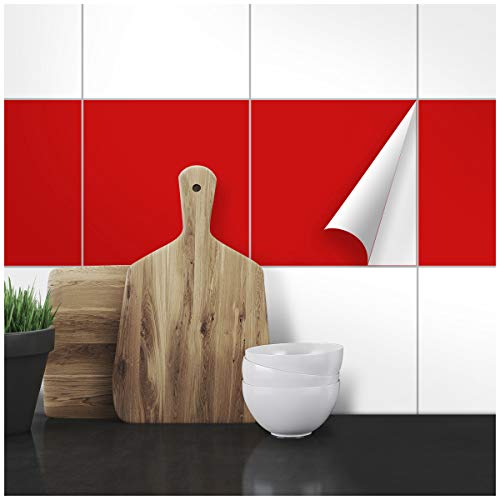 Wandkings Fliesenaufkleber - Wähle eine Farbe & Größe - Rot Seidenmatt - 30 x 30 cm - 20 Stück für Fliesen in Küche, Bad & mehr Wandkings Fliesenaufkleber - Wähle eine Farbe & Größe - Rot Seidenmatt - 30 x 30 cm - 20 Stück für Fliesen in Küche, Bad & mehr von WANDKINGS