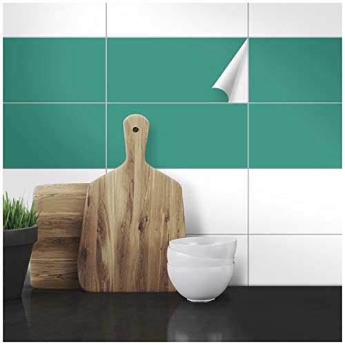 Wandkings Fliesenaufkleber - Wähle eine Farbe & Größe - Türkis Seidenmatt - 10 x 20 cm - 20 Stück für Fliesen in Küche, Bad & mehr Wandkings Fliesenaufkleber - Wähle eine Farbe & Größe - Türkis Seidenmatt - 10 x 20 cm - 20 Stück für Fliesen in Küche, Bad & mehr von WANDKINGS