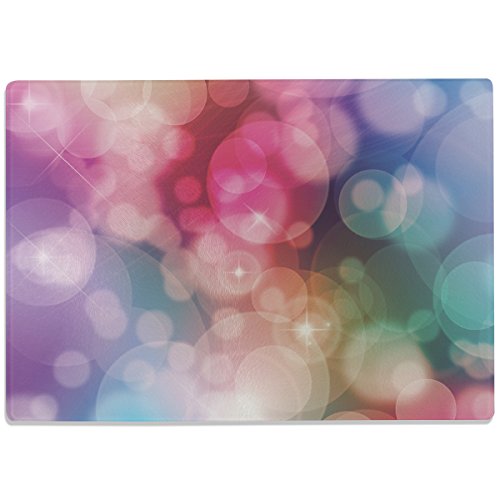 WANDKINGS Glasschneidebrett „Luftblasen in Pastellfarben“ - Glasschneideplatte, Schneidebrett aus Glas, Frühstücksbrettchen von WANDKINGS