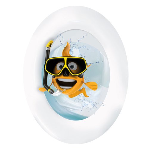 Wandkings Goldfisch mit Taucherbrille, WC Deckel Aufkleber Sticker, 30 x 40 cm von WANDKINGS