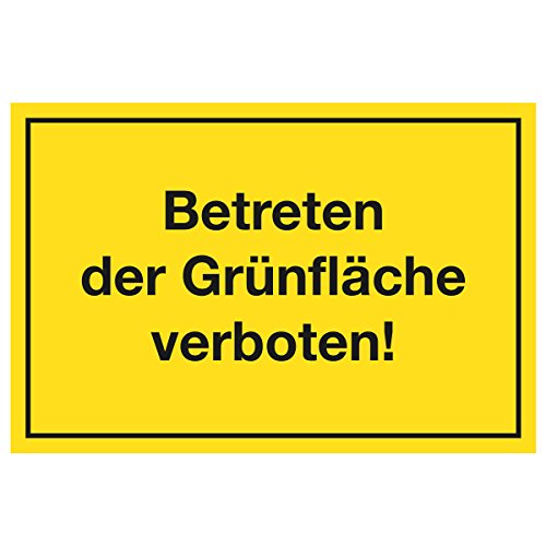 WANDKINGS Hinweisschild - Betreten der Grünfläche verboten! - stabile Aluminium Verbundplatte - Wähle eine Größe - 30x20 cm von WANDKINGS