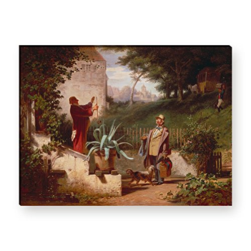 Wandkings Leinwandbilder von Carl Spitzweg - Wähle ein Motiv & Größe: "Jugendfreunde" - 80 x 60 cm von WANDKINGS