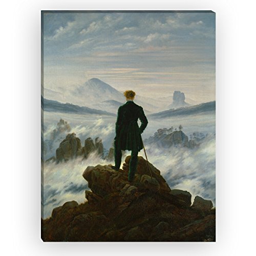 Wandkings Leinwandbilder von Caspar David Friedrich - Wähle EIN Motiv & Größe:Der Wanderer über dem Nebelmeer - 60 x 80 cm von WANDKINGS