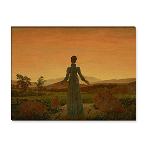 Wandkings Leinwandbilder von Caspar David Friedrich - Wähle EIN Motiv & Größe:Frau vor der untergehenden Sonne - 80 x 60 cm von WANDKINGS