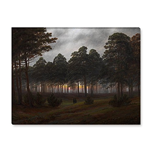 Wandkings Leinwandbilder von Caspar David Friedrich - Wähle ein Motiv & Größe:"Der Abend 4 Bild" - 80 x 60 cm von WANDKINGS