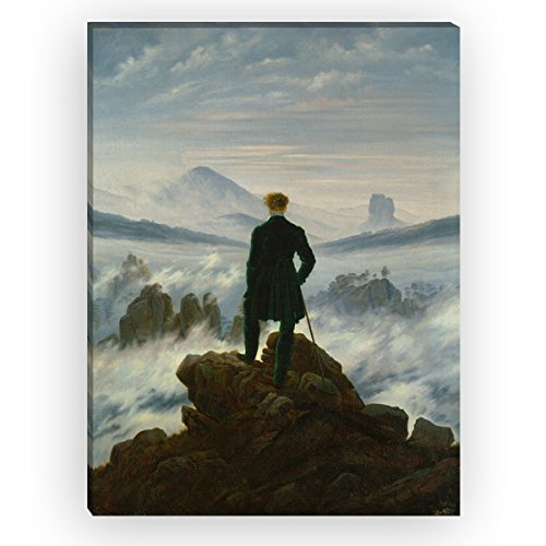 Wandkings Leinwandbilder von Caspar David Friedrich - Wähle ein Motiv & Größe:"Der Wanderer über dem Nebelmeer" - 30 x 40 cm von WANDKINGS