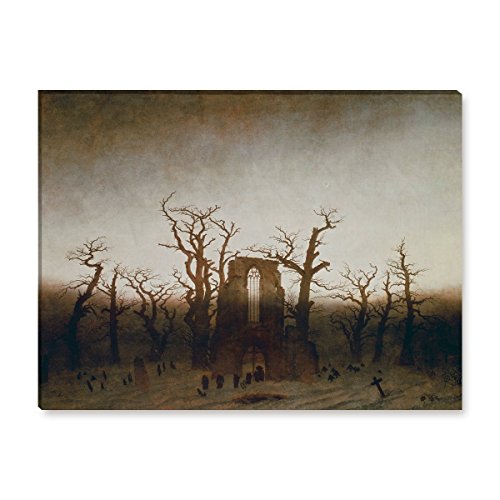 Wandkings Leinwandbilder von Caspar David Friedrich - Wähle EIN Motiv & Größe:Die Abtei im Eichwald - 40 x 30 cm von WANDKINGS