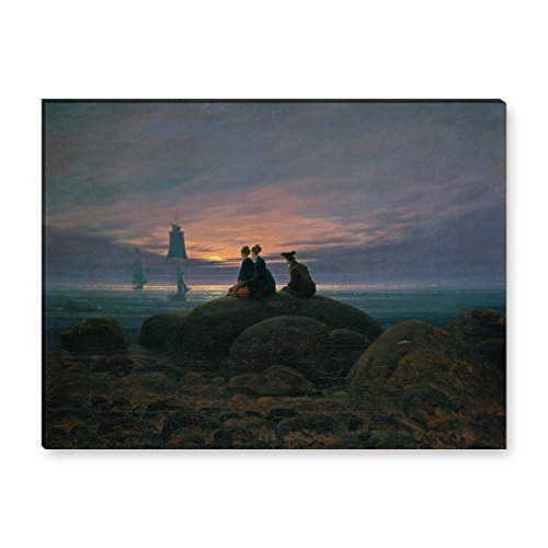 Wandkings Leinwandbilder von Caspar David Friedrich - Wähle ein Motiv & Größe:"Mondaufgang am Meer" - 40 x 30 cm von WANDKINGS