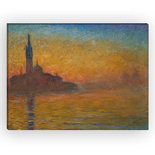 Wandkings Leinwandbilder von Claude Monet - Wähle ein Motiv & Größe: "Venedig bei Sonnenuntergang" - 80 x 60 cm von WANDKINGS