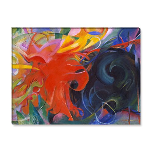 Wandkings Leinwandbilder von Franz Marc - Wähle ein Motiv & Größe:"Kämpfende Formen" - 80 x 60 cm von WANDKINGS