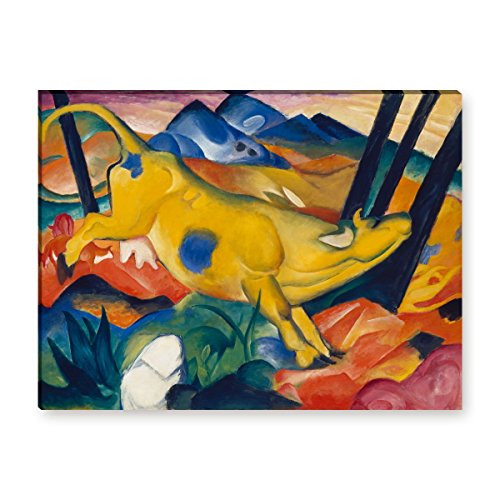 Wandkings Leinwandbilder von Franz Marc - Wähle ein Motiv & Größe:"Die gelbe Kuh" - 40 x 30 cm von WANDKINGS