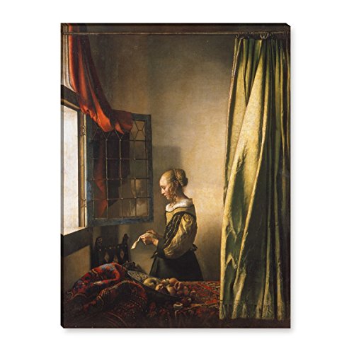 Wandkings Leinwandbilder von Jan Vermeer - Wähle ein Motiv & Größe: "Die Briefleserin am offenen Fenster" - 30 x 40 cm von WANDKINGS