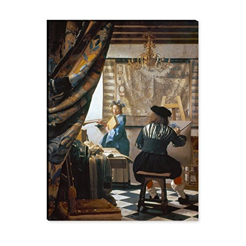 Wandkings Leinwandbilder von Jan Vermeer - Wähle ein Motiv & Größe: "Die Malkunst" - 30 x 40 cm von WANDKINGS