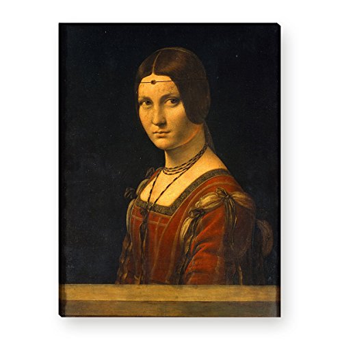 Wandkings Leinwandbilder von Leonardo da Vinci - Wähle ein Motiv & Größe: "Bildnis einer Dame des Mailänder" - 30 x 40 cm von WANDKINGS