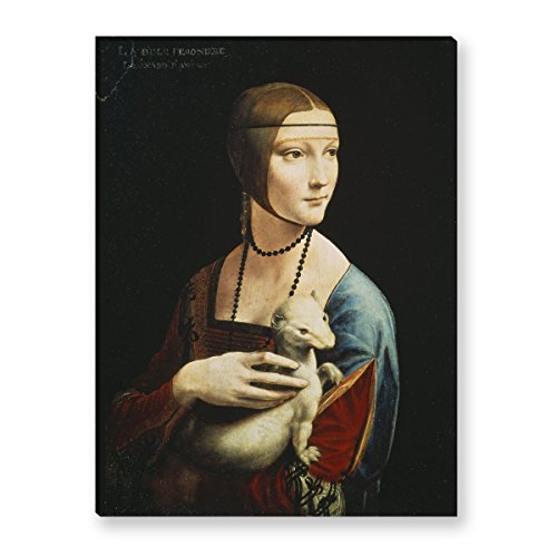 Wandkings Leinwandbilder von Leonardo da Vinci - Wähle ein Motiv & Größe: "Die Dame mit dem Hermelin" - 60 x 80 cm von WANDKINGS