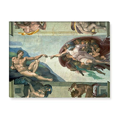 Wandkings Leinwandbilder von Michelangelo - Wähle ein Motiv & Größe: "Die Erschaffung des Adam" - 80 x 60 cm Wandkings Leinwandbilder von Michelangelo - Wähle ein Motiv & Größe: "Die Erschaffung des Adam" - 80 x 60 cm von WANDKINGS