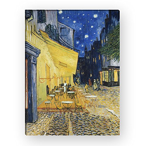 Wandkings Leinwandbilder von Vincent van Gogh - Wähle ein Motiv & Größe: "Café Terrasse am Abend" - 60 x 80 cm von WANDKINGS