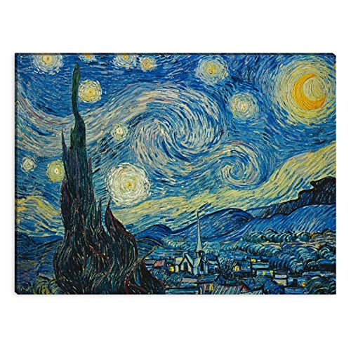 Wandkings Leinwandbilder von Vincent van Gogh - Wähle ein Motiv & Größe: "Sternnacht 1889" - 40 x 30 cm von WANDKINGS