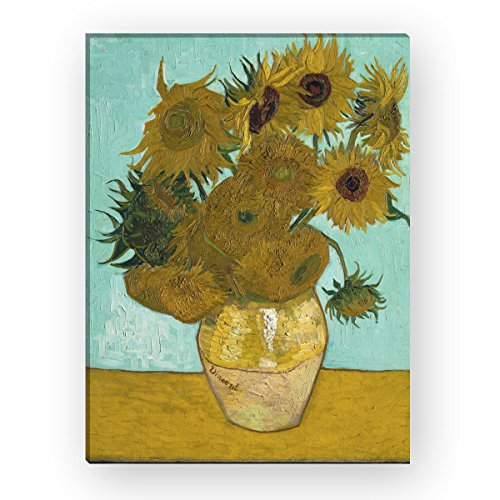 Wandkings Leinwandbilder von Vincent van Gogh - Wähle ein Motiv & Größe: "Vase mit Sonnenblumen" - 30 x 40 cm von WANDKINGS